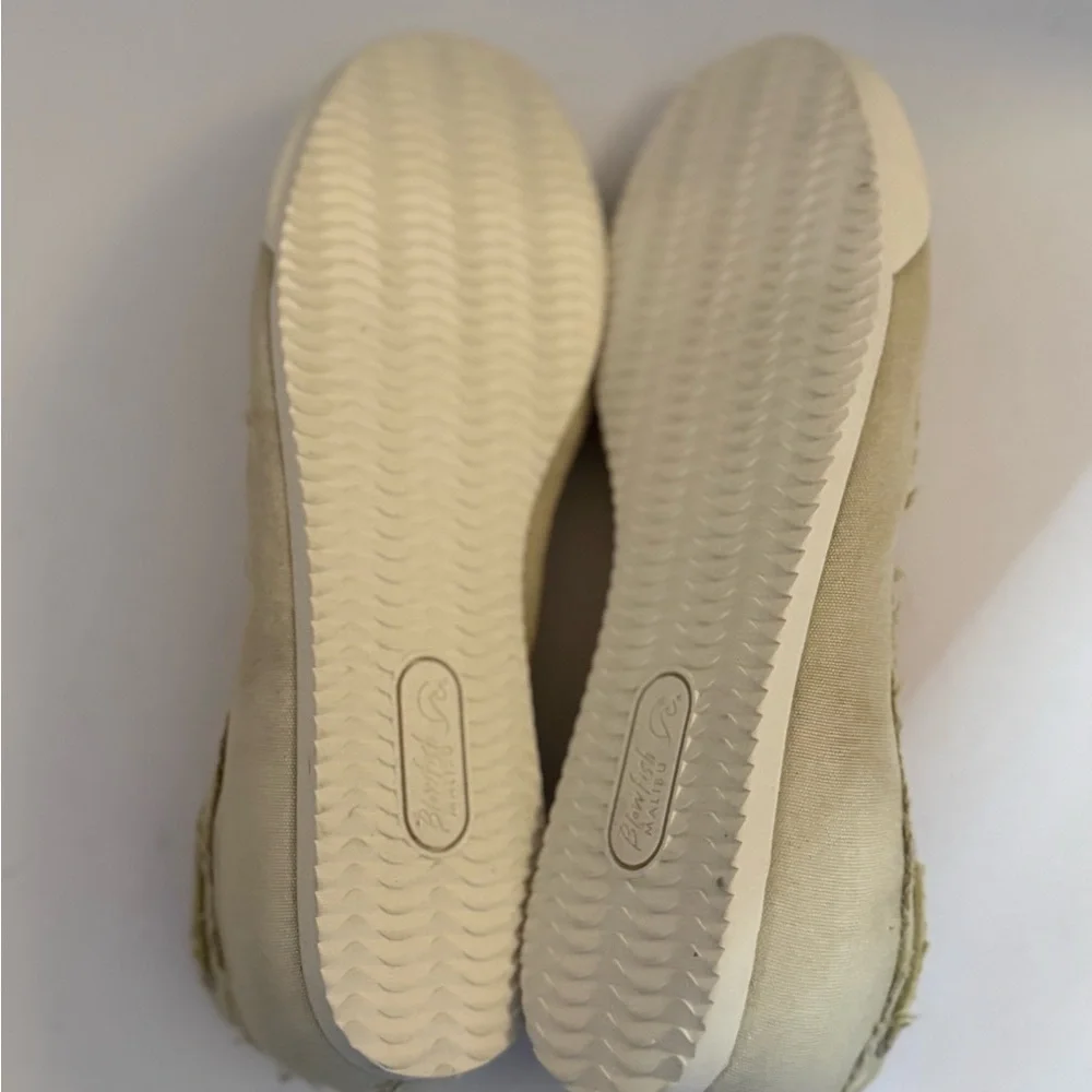 Blowfish Malibu Ocean Tides Tan Canvas Boat Shoes Women’s 6.5
